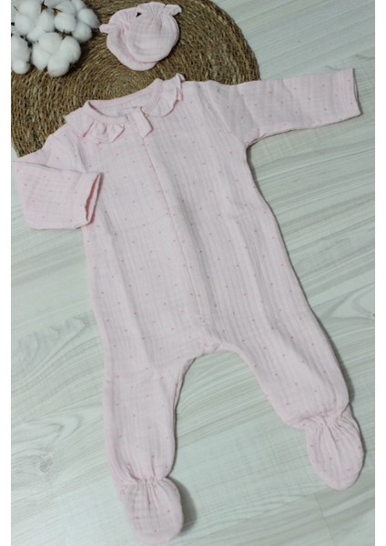 Barbosa Caramell Kız Bebek Müslin Vişne Desen 10'lu Hastane Çıkışı Zıbın Seti New Season (Yazlık)