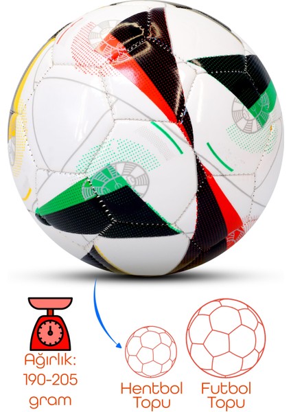 Hentbol Topu Renkli Euro Parlak Katmanlı Çocuk Mini Futbol Topu No:1 Iç Mekan Minik Top F88