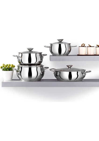 Stella Steel 8 Parça Tencere Seti