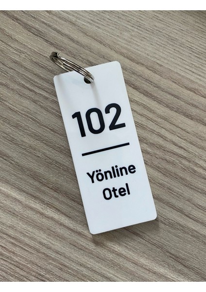 Beyaz Pleksi Basic Slim Kişiselleştirilebilir Otel Bungalov Apart Anahtarlık modelleri