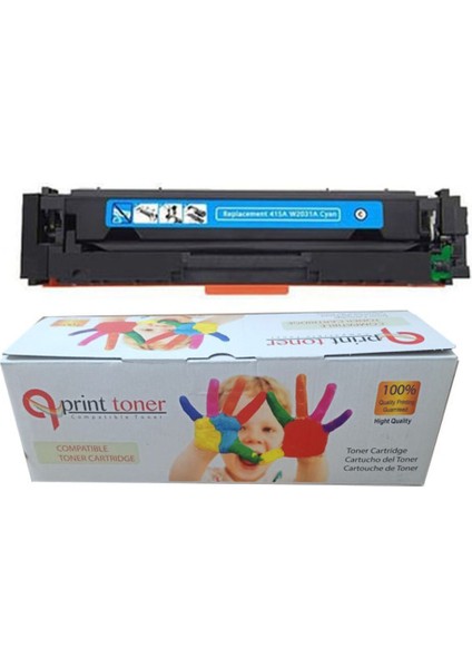 Hp M479DW Muadil Toner Çipli Toner 415A Mavi Cy W2031A Yeni Versiyon Çipli Toner