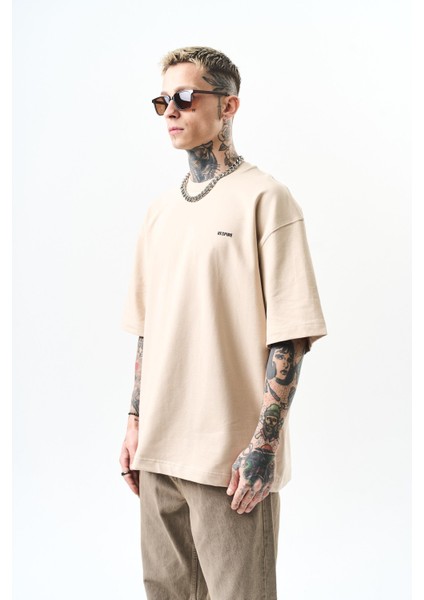 Erkek Respire Yazı Detaylı Oversize T-Shirt Bebe Mavi fiyatları