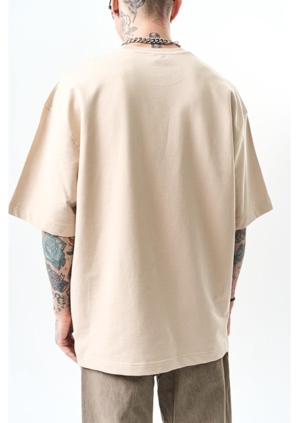 Erkek Respire Yazı Detaylı Oversize T-Shirt Bebe Mavi indirimleri