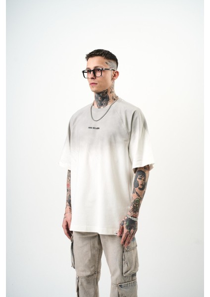 Erkek Res Studio Yazılı Oversize T-Shirt Ekru fiyatları