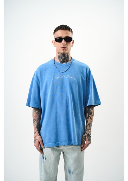 Erkek Divided Personas Baskılı Yıkamalı Oversize T-Shirt Bordo fiyatları
