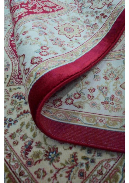 Bambu Iplikten Dokuma Parlak Tuşeli Krem ve Kırmızı Renk Mihraplı Seccade (83 x 125 cm ) indirimleri