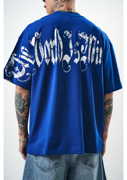 Erkek World Is Mine Baskılı Oversize T-Shirt Saks fırsatları