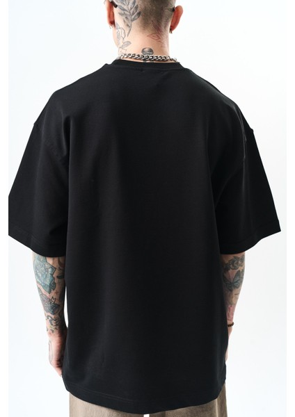 Erkek Respire Yazı Detaylı Oversize T-Shirt Bebe Mavi indirimleri