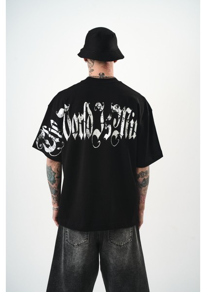Erkek World Is Mine Baskılı Oversize T-Shirt Saks