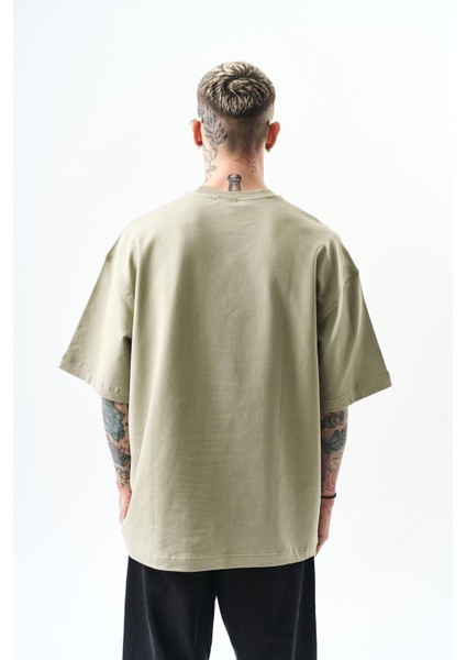 Erkek Respire Yazı Detaylı Oversize T-Shirt Küf modelleri
