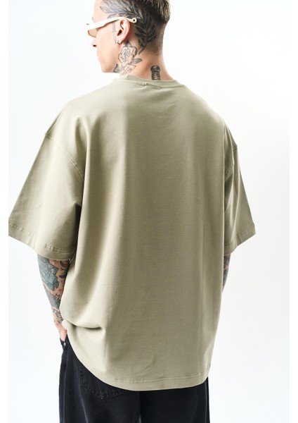 Erkek Respire Yazı Detaylı Oversize T-Shirt Küf indirimleri