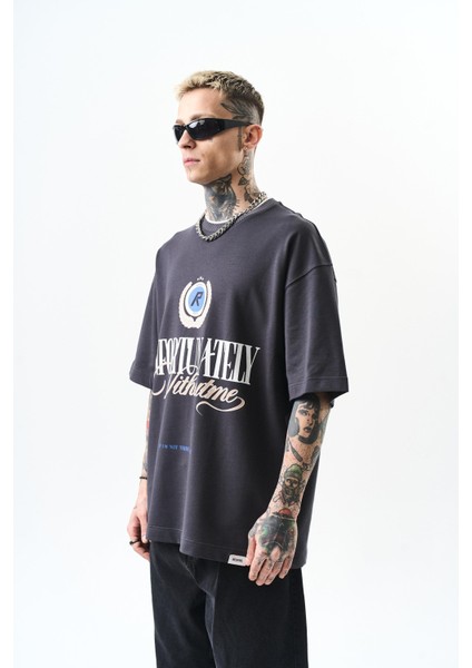 Erkek Unfortunately Baskılı Oversize T-Shirt Bej fiyatları