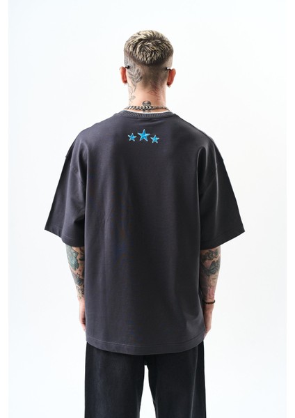 Erkek Unfortunately Baskılı Oversize T-Shirt Bej modelleri
