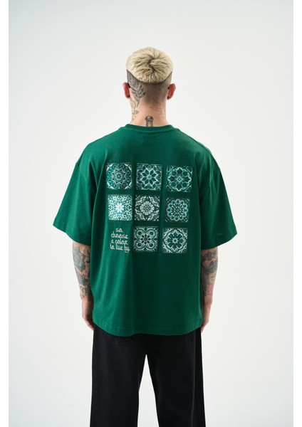 Erkek Choose Nakışlı Oversize T-Shirt Nefti