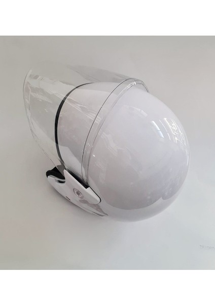 Çenesiz Kask Yazlık Beyaz Standart Beden - Motosiklet