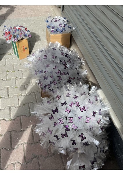 Kelebek Buketi Için Kart Kelebek 156 Lı Küçük ve Orta Boy Kelebekler modelleri