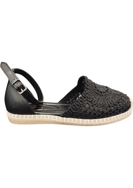 798603Z Bantlı Hasır Taban Yumuşak Iç Pedli Orjinal Hasır Dantel Örme Günlük Kadın Sandalet