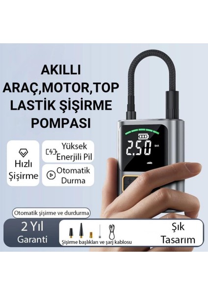 60W 4000MAH Şarjlı 150PSİ Ultra Hızlı Lastik Şişirme Hava Kompresörü, Araç,motor,top Şişirme Pompası fiyatları