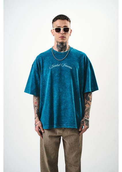 Erkek Divided Personas Baskılı Yıkamalı Oversize T-Shirt Bordo fiyatları