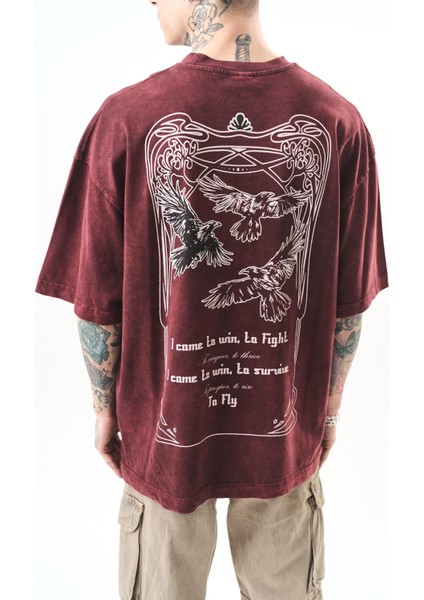 Erkek To Fly Baskılı Yıkamalı Oversize T-Shirt Siyah fırsatları