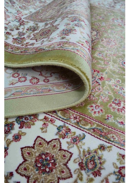 Bambu Iplikten Dokuma Parlak Tuşeli Krem ve Yeşil Renk Mihraplı Seccade (83 x 125 cm ) indirimleri