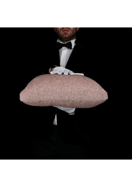 Mira Akrilik Pamuklu Keten 45*45 Façalı Kırlent Pembe