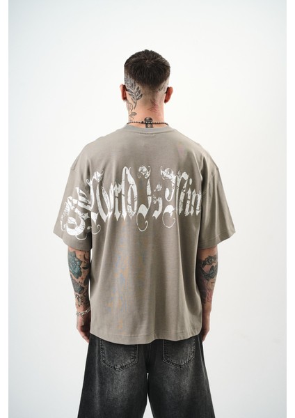 Erkek World Is Mine Baskılı Oversize T-Shirt Saks