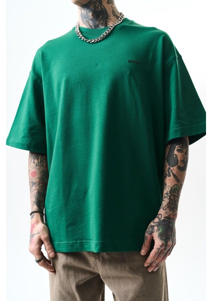 Erkek Respire Yazı Detaylı Oversize T-Shirt Nefti fırsatları
