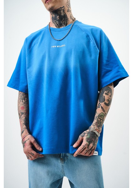 Erkek Res Studio Yazılı Oversize T-Shirt Ekru indirimleri