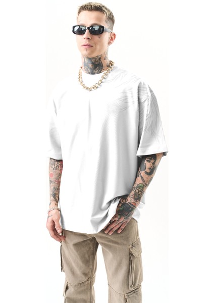 Erkek Hand Baskılı Oversize T-Shirt Siyah fiyatları
