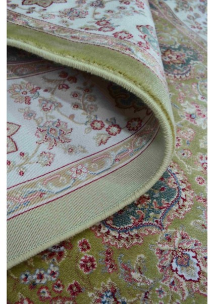 Bambu Iplikten Dokuma Parlak Tuşeli Yeşil ve Krem Renk Mihraplı Seccade (83 x 125 cm ) indirimleri