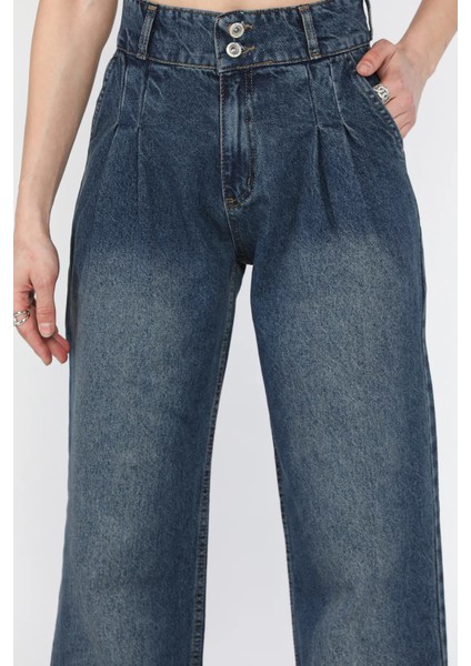Pile Detaylı Kadın Jean Kot Pantolon P-00016113