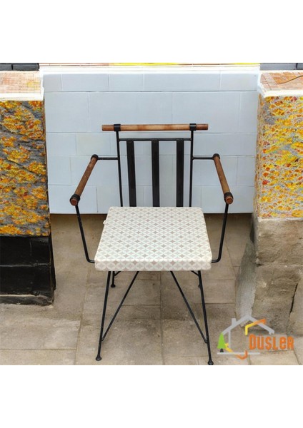 40*40 Duck Kumaş Bej Geometrik Desenli 5 cm Lik Sandalye Minderi fiyatları