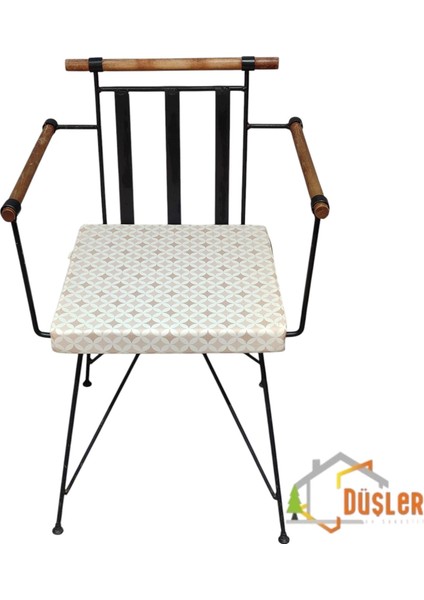 40*40 Duck Kumaş Bej Geometrik Desenli 5 cm Lik Sandalye Minderi indirimleri