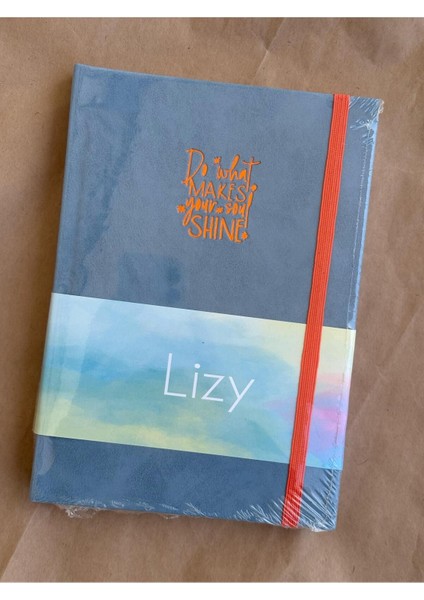 Atakids Lizy Mottolu Suni Deri Velur Kapak Çizgili Defter 14X20 Cm, 168 Sayfa
