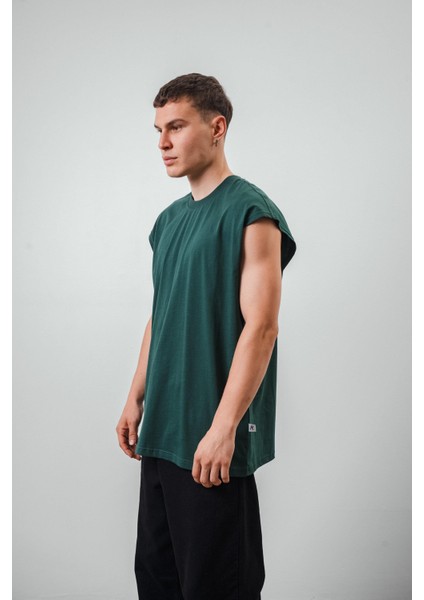 Erkek Basic Sıfır Kol Oversize T-Shirt Siyah fiyatları