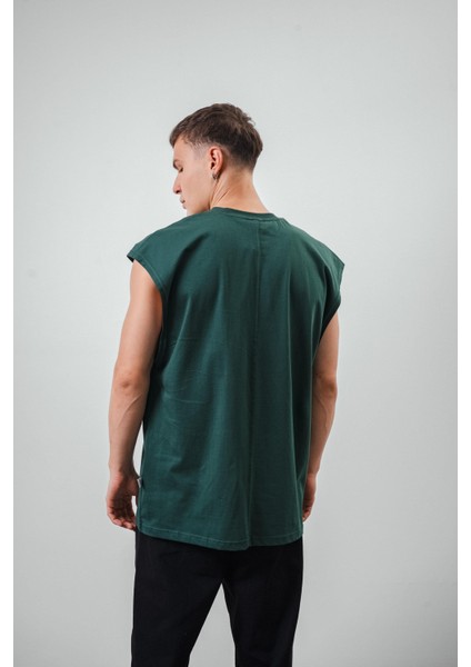 Erkek Basic Sıfır Kol Oversize T-Shirt Siyah modelleri
