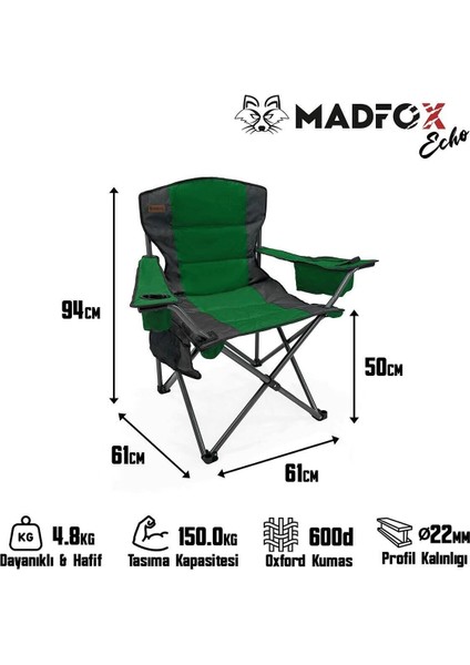 Echo Katlanır Kamp Sandalyesi Yeşil indirimleri
