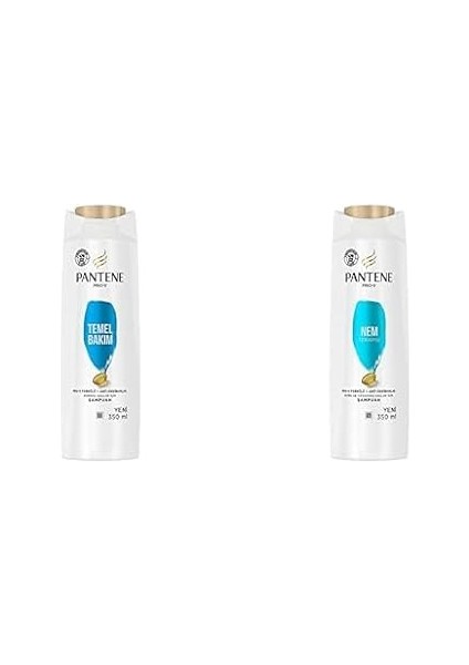 Temel Bakım Şampuan 350 ml & Pantene Nem Terapisi Şampuan 350 ml