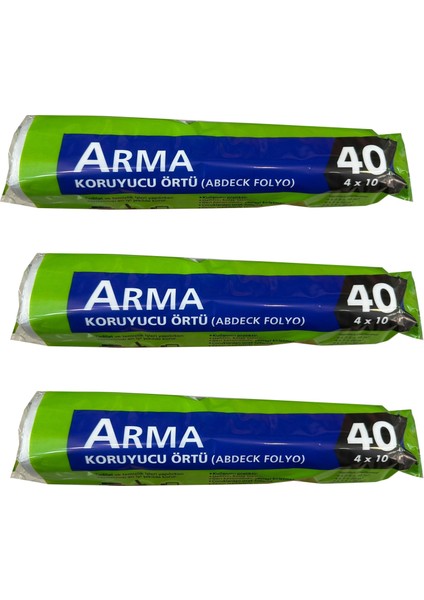 Naylon Tadilat Boya Koruyucu Örtü Poşet Folyo - 4X10 Metre - 40 M2 - 3 Paket