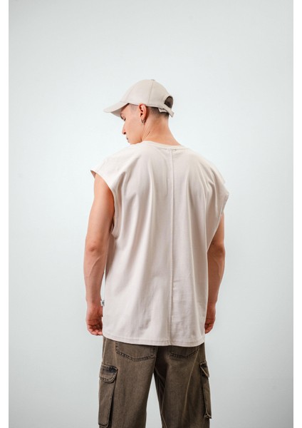 Erkek Basic Sıfır Kol Oversize T-Shirt Siyah modelleri