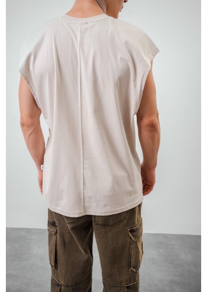 Erkek Basic Sıfır Kol Oversize T-Shirt Siyah fırsatları