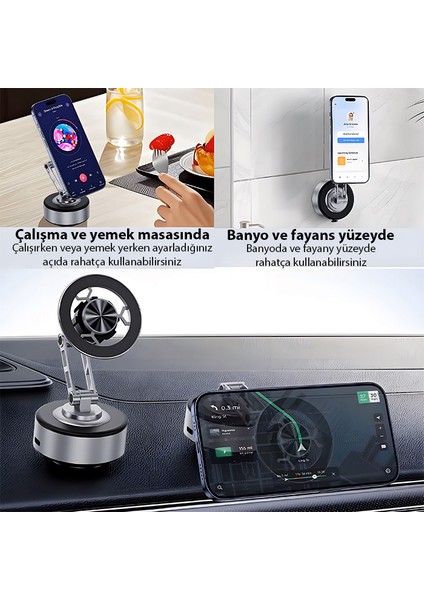 X91 Manyetik Vakumlu Araç Telefon Tutucu Ayna-Cam-Araba Magsafe Araç Tutucu indirimleri