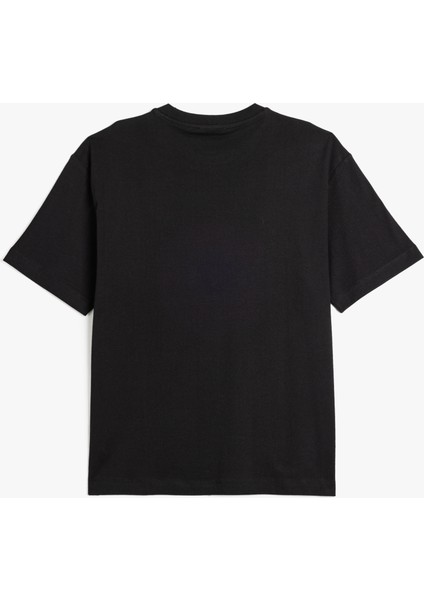 Kısa Kollu Pamuklu Bisiklet Yaka Basic Oversize Tişört fiyatları
