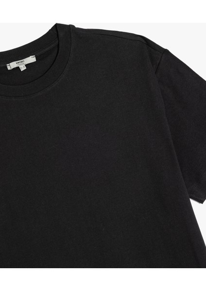 Kısa Kollu Pamuklu Bisiklet Yaka Basic Oversize Tişört modelleri