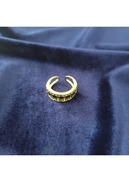 Yeşil Taşlı Kadın Çelik Yüzük Gold fiyatları