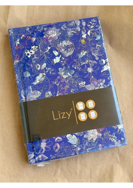 Atakids Lizy Deri Kapaklı Çiçek Desenli Çizgili Defter | 14X20 cm | 70 Yaprak | Sert Kapak |