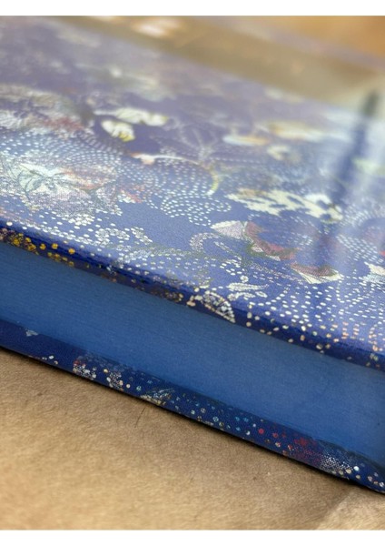 Atakids Lizy Deri Kapaklı Çiçek Desenli Çizgili Defter | 14X20 cm | 70 Yaprak | Sert Kapak |