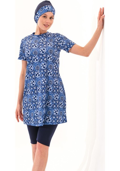 2262_4'LÜ Takım Yarı Kapalı Deniz/havuz Tesettür Mayosu