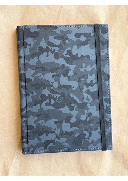 Atakids Lizy Siyah Kamuflaj Desenli Sert Kapaklı Defter 14X20 Cm, 168 Yaprak, Çizgili